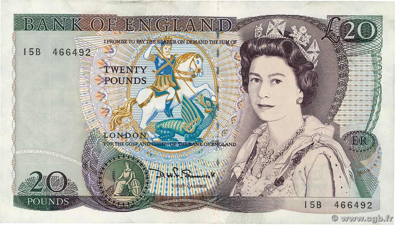 20 Pounds ANGLETERRE  1984 P.380d SUP