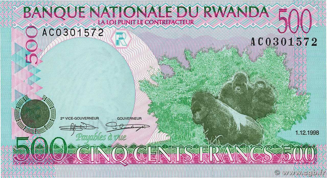 500 Francs RWANDA  1998 P.26a NEUF