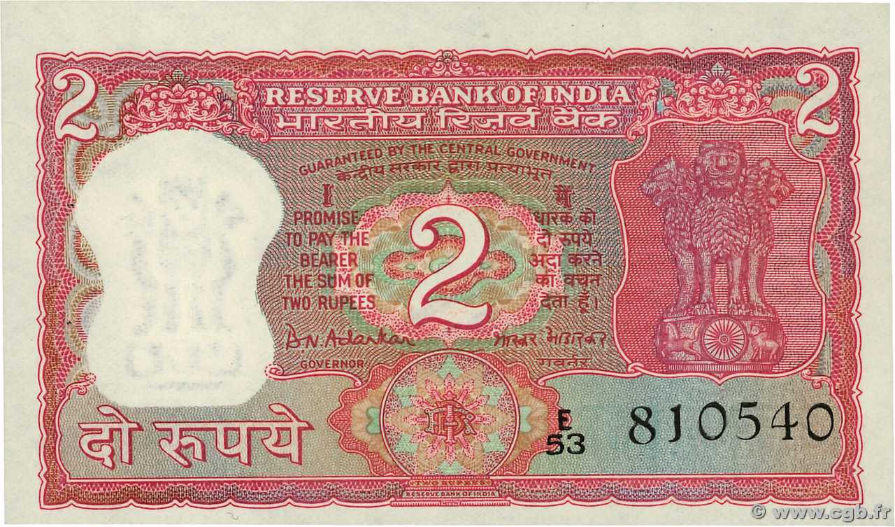 2 Rupees INDE  1970 P.067b SPL