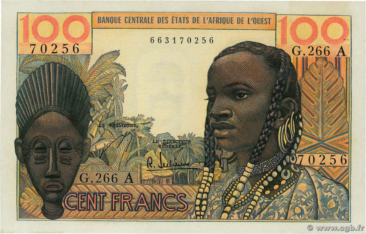 100 Francs ÉTATS DE L AFRIQUE DE L OUEST  1966 P.101Ag NEUF