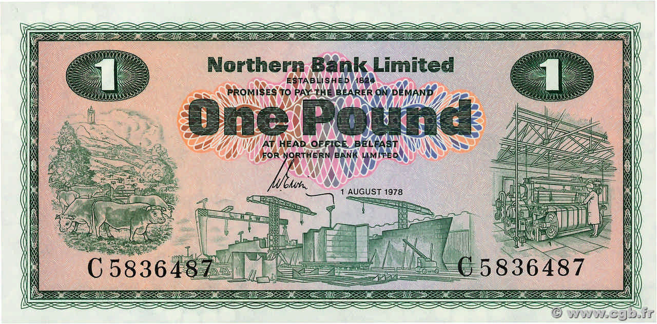 1 Pound IRLANDE DU NORD  1978 P.187b NEUF