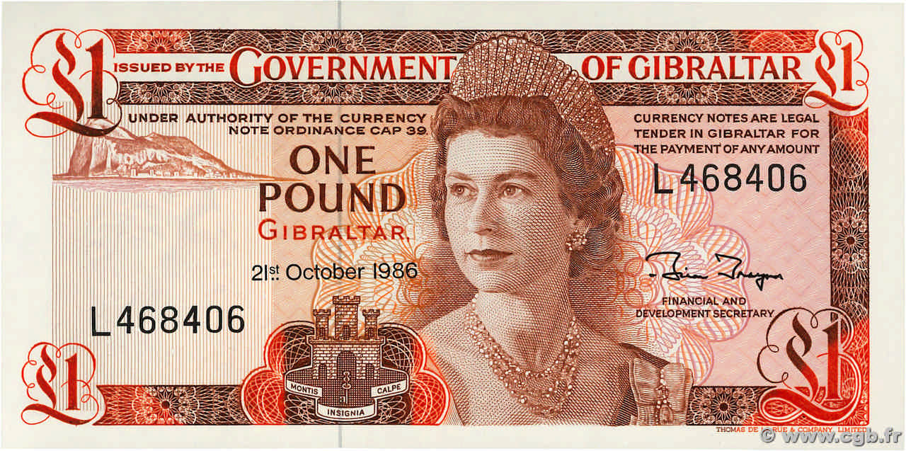 1 Pound GIBRALTAR  1986 P.20d FDC