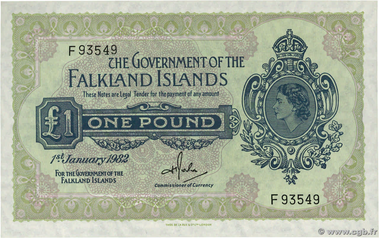 1 Pound ISOLE FALKLAND  1982 P.08d FDC