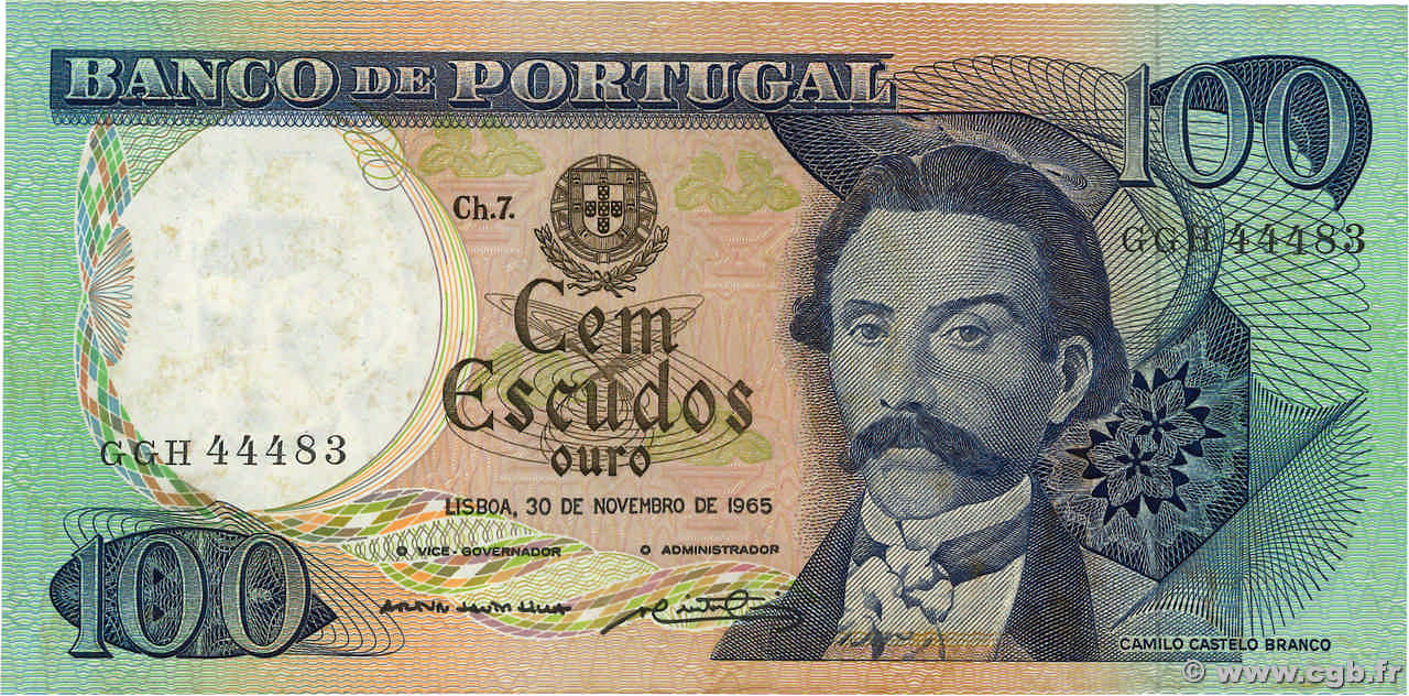 100 Escudos PORTUGAL  1965 P.169a EBC