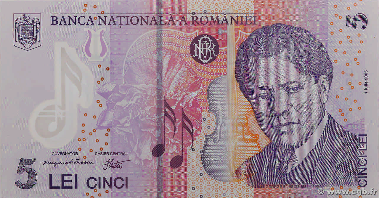 5 Lei ROMANIA  2005 P.118 FDC