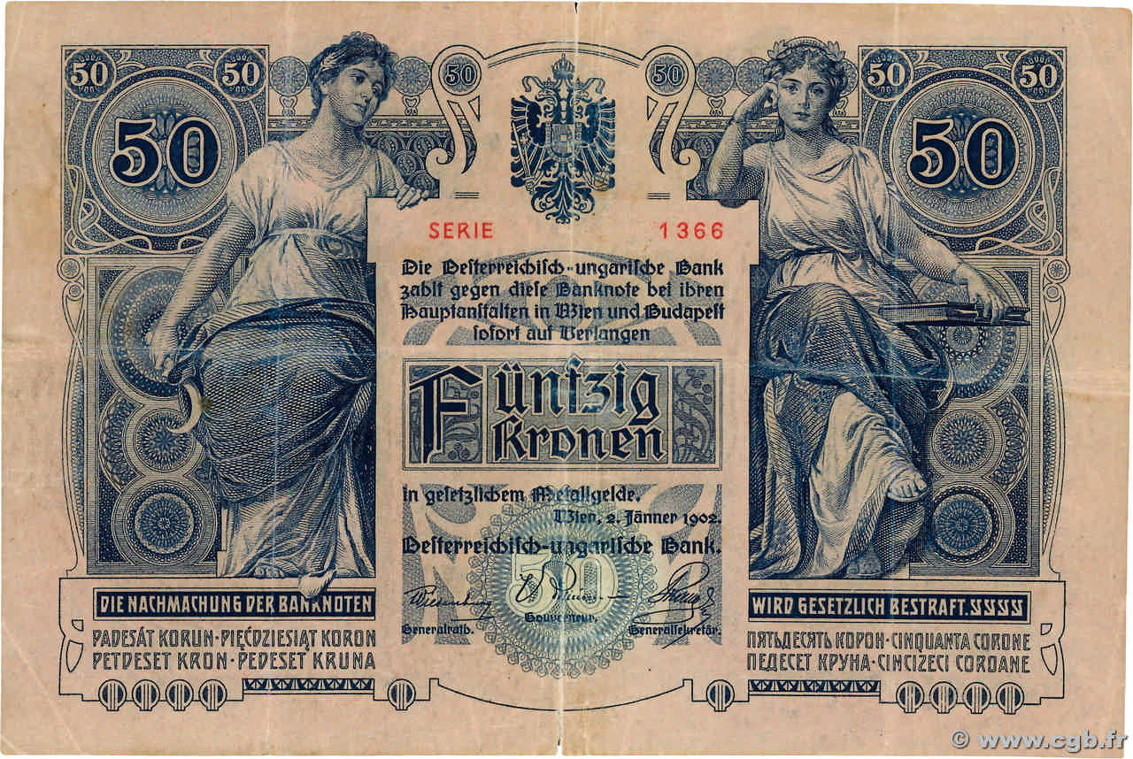 50 Kronen AUTRICHE  1902 P.006 TTB