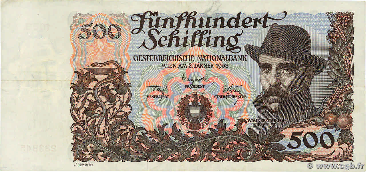 500 Schilling AUTRICHE  1953 P.134a TTB