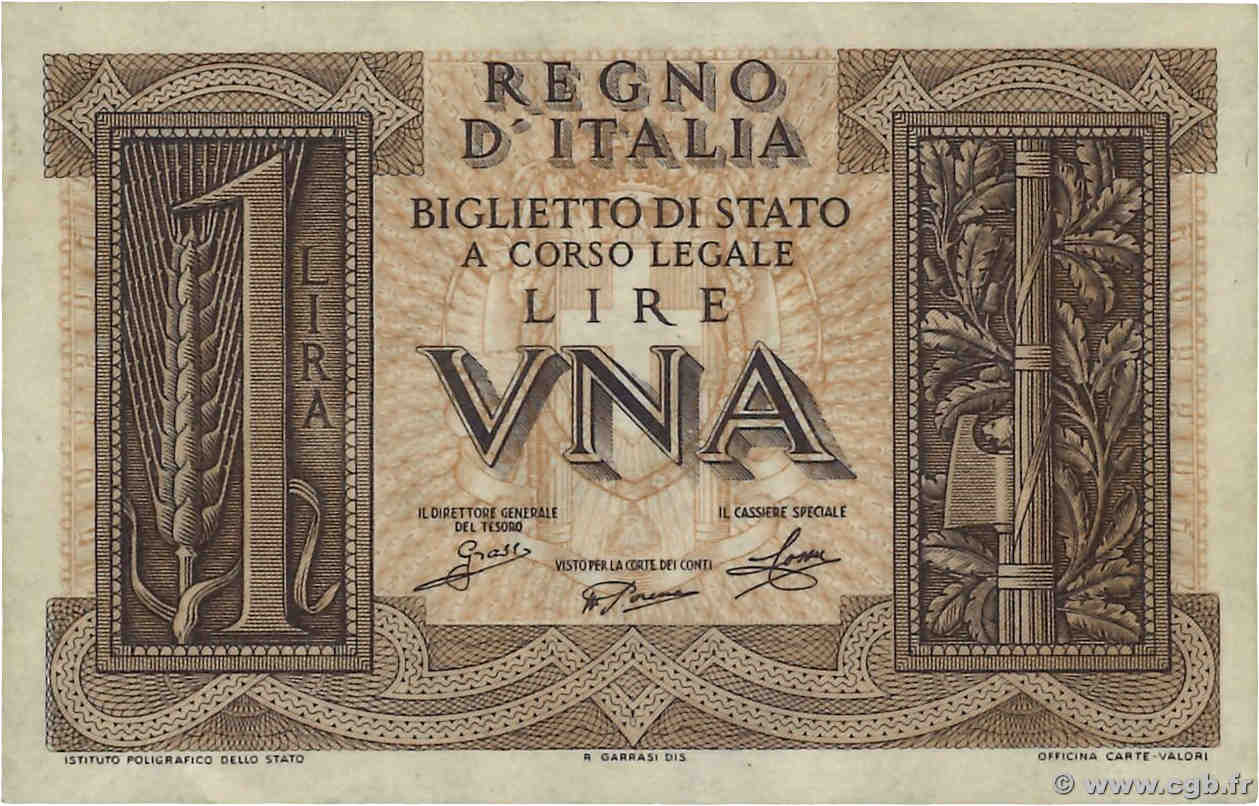 1 Lire ITALIEN  1939 P.026 VZ