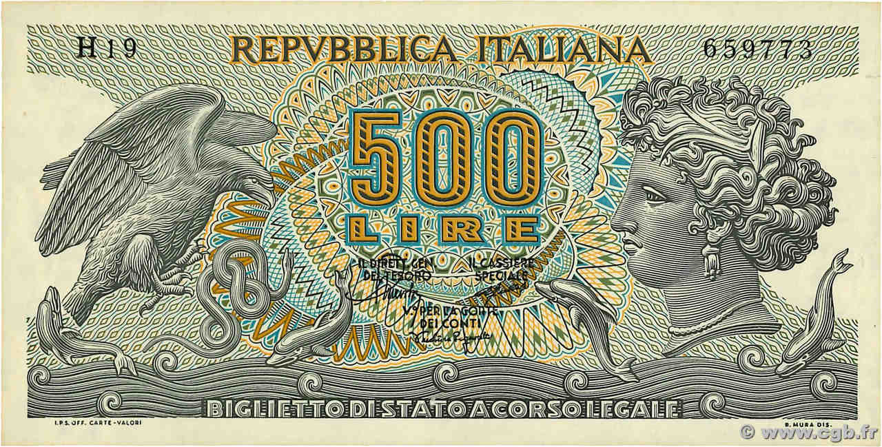 500 Lire ITALIA  1970 P.093a SPL