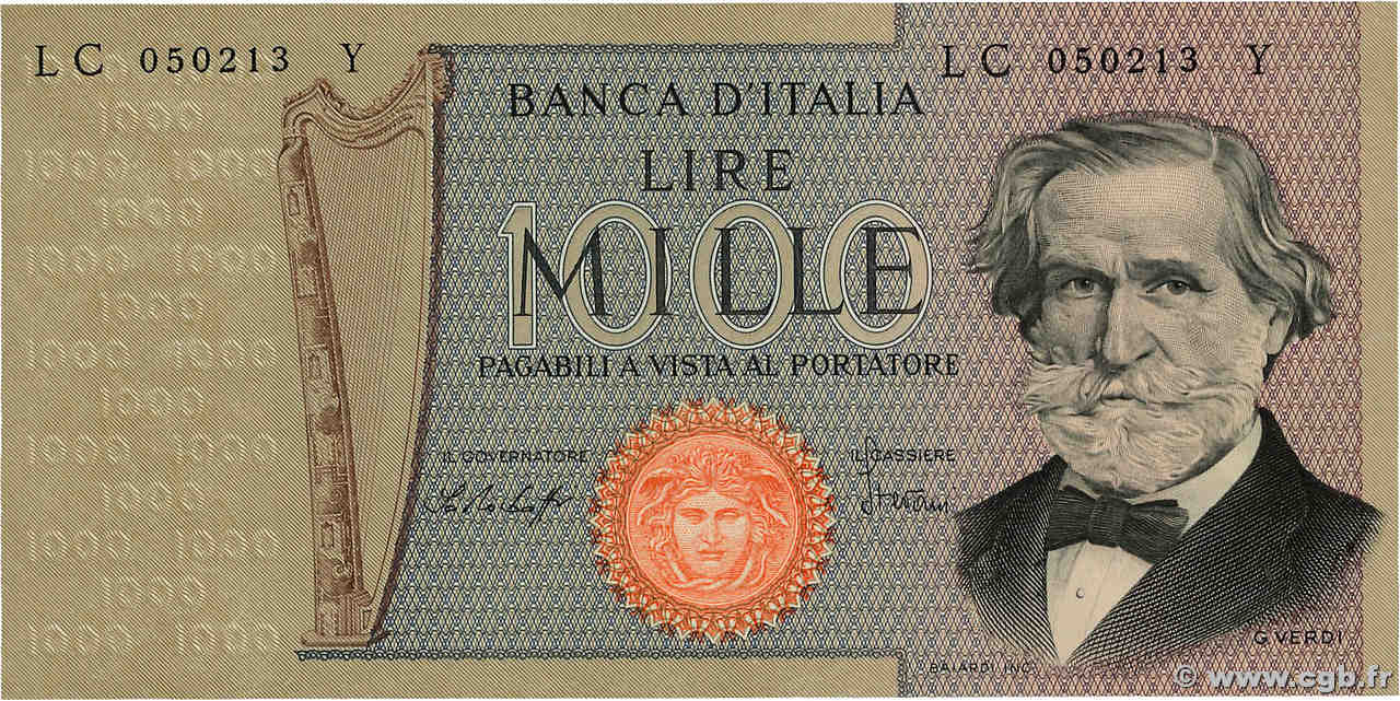 1000 Lire ITALIE  1977 P.101e NEUF