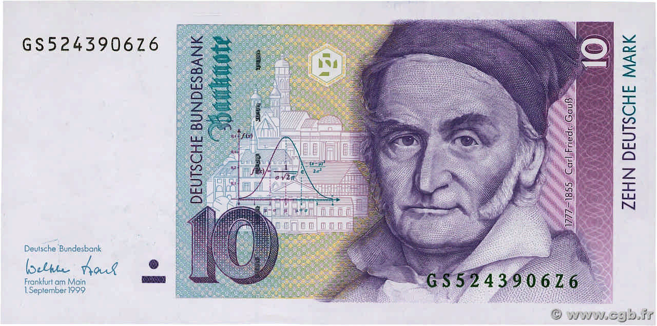 10 Deutsche Mark GERMAN FEDERAL REPUBLIC  1999 P.38d ST