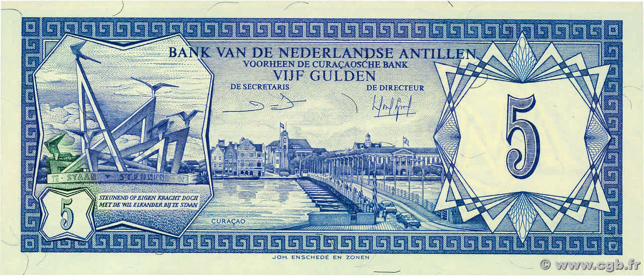 5 Gulden ANTILLES NÉERLANDAISES  1984 P.15b NEUF
