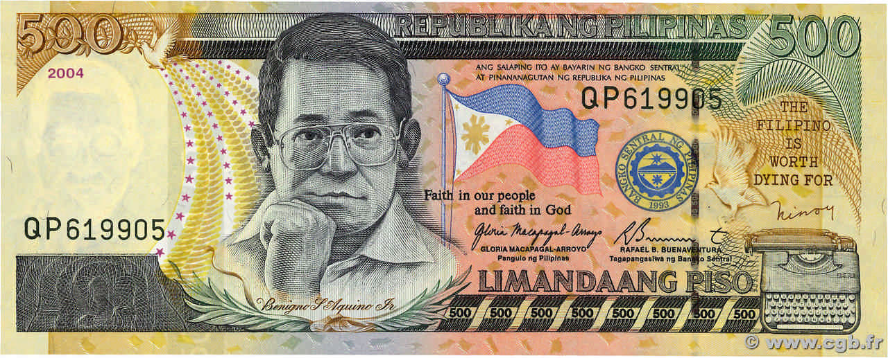 500 Pesos PHILIPPINES  2002 P.196a UNC