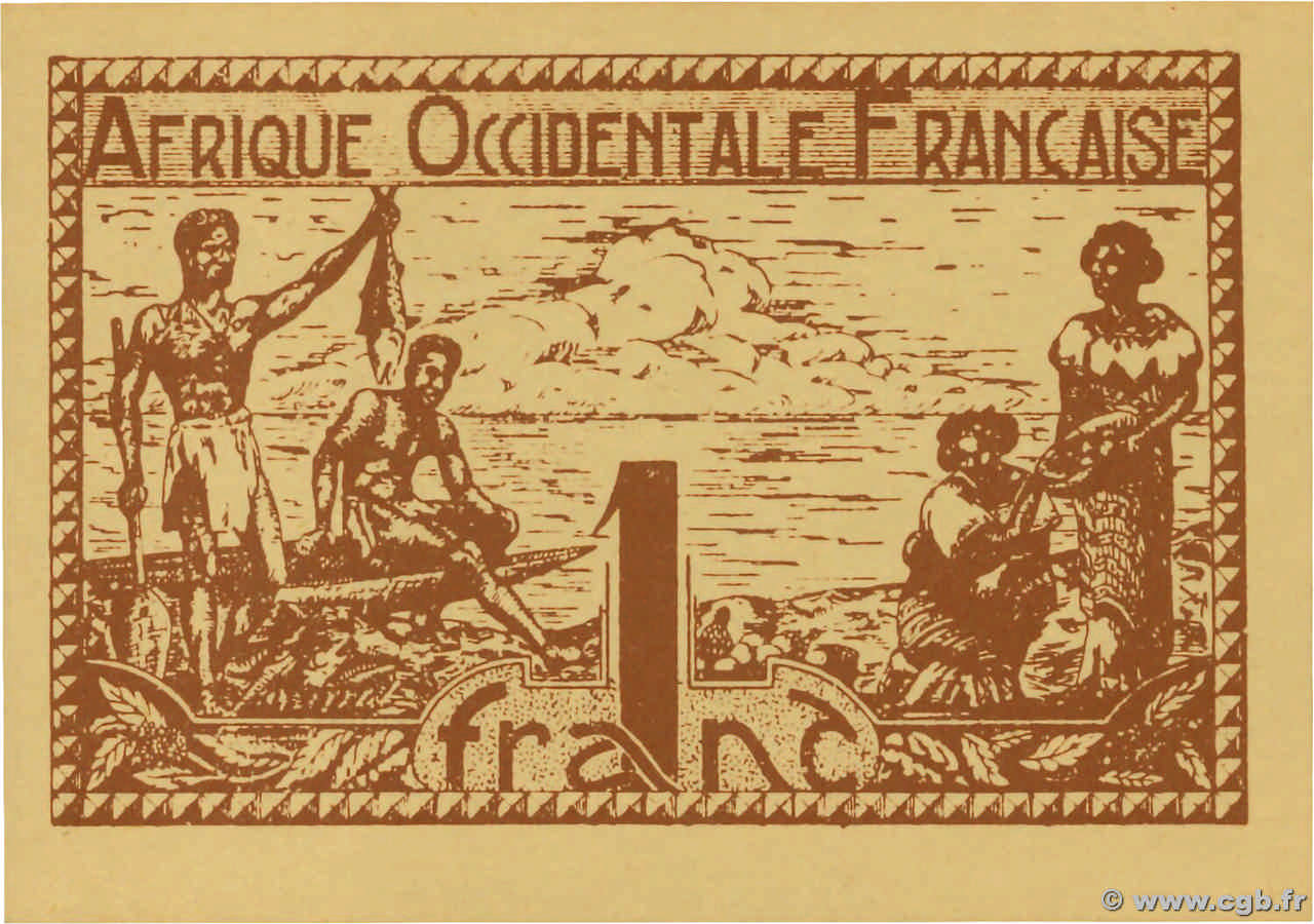 1 Franc AFRIQUE OCCIDENTALE FRANÇAISE (1895-1958)  1944 P.34b NEUF