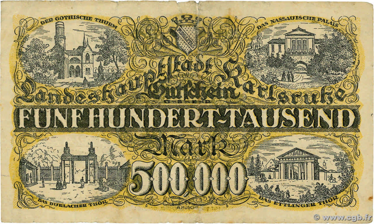 500000 Mark DEUTSCHLAND Karlsruhe 1923 K.2582d S