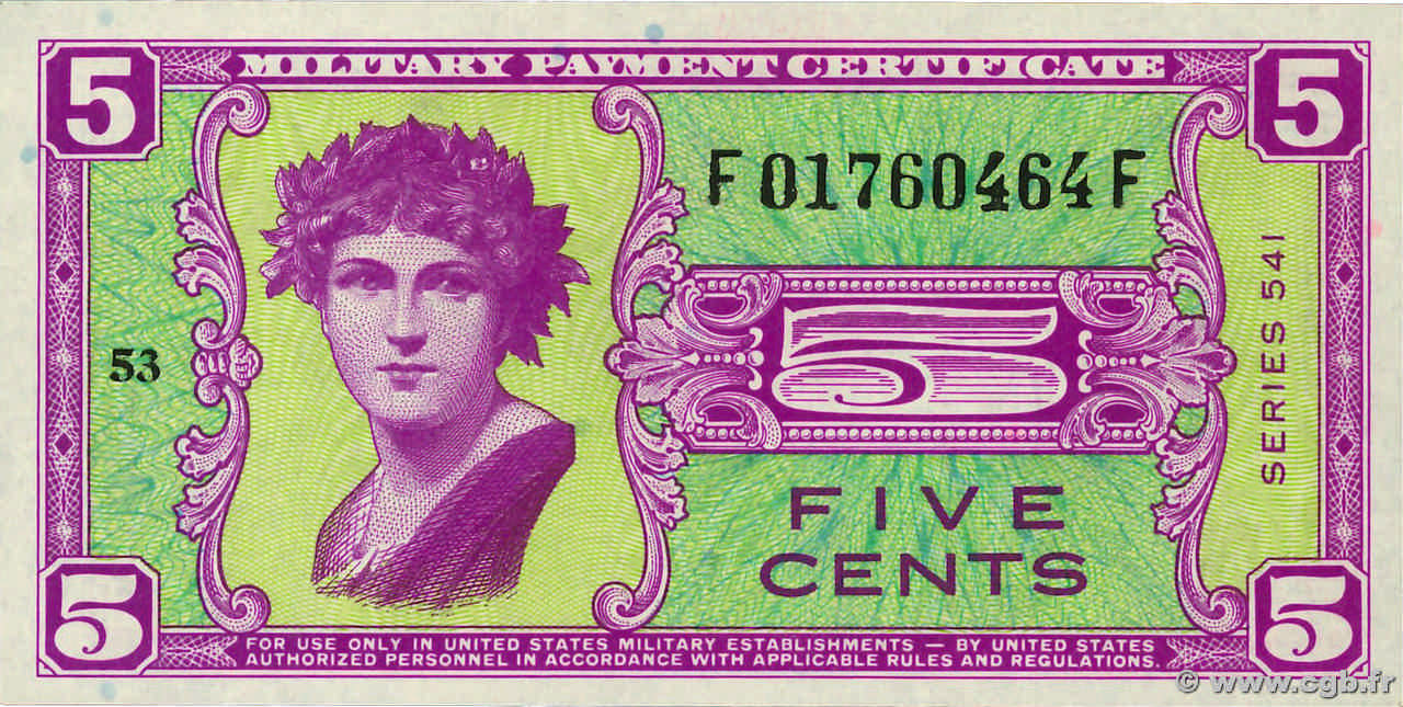 5 Cents UNITED STATES OF AMERICA  1958 P.M036 UNC