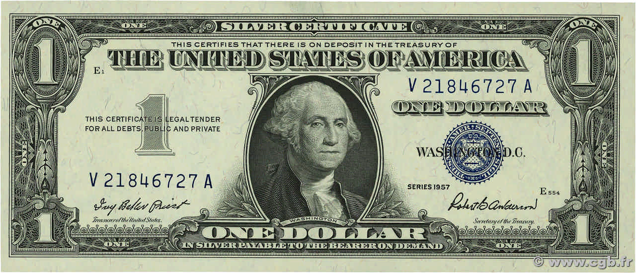 1 Dollar ESTADOS UNIDOS DE AMÉRICA  1957 P.419 SC+