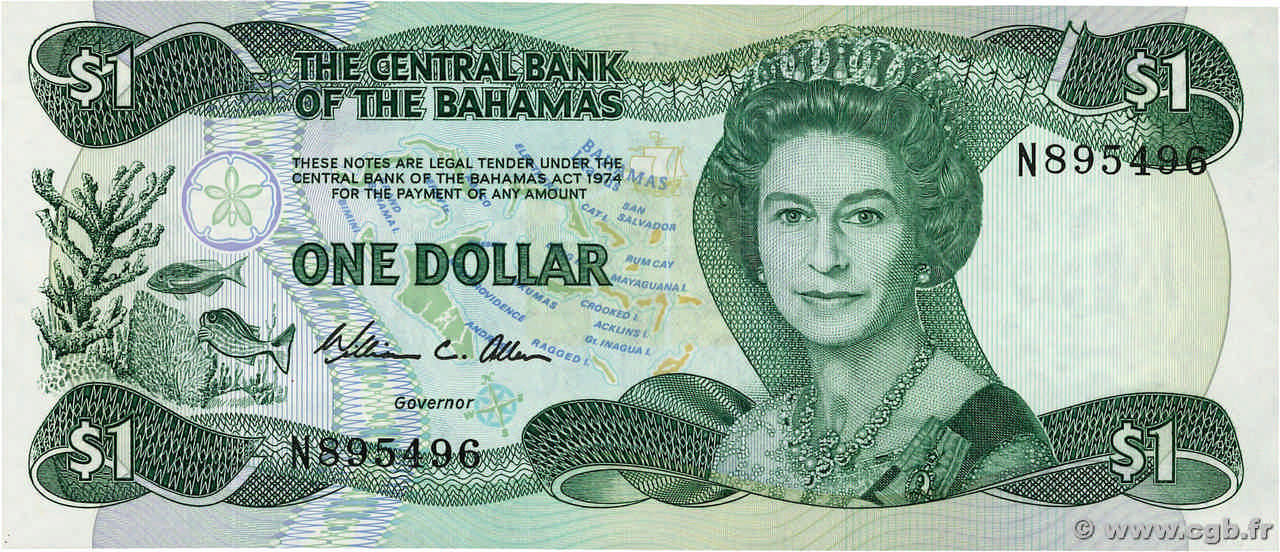 1 Dollar BAHAMAS  1984 P.43a ST