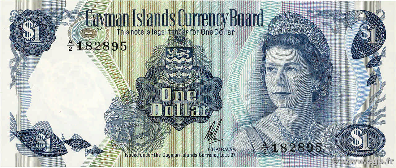 1 Dollar CAYMAN ISLANDS  1972 P.01b UNC