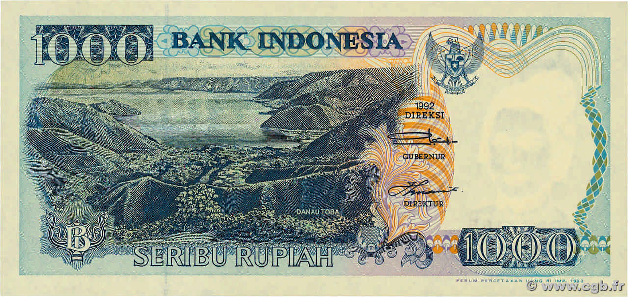 1000 Rupiah INDONESIA  1992 P.129a UNC
