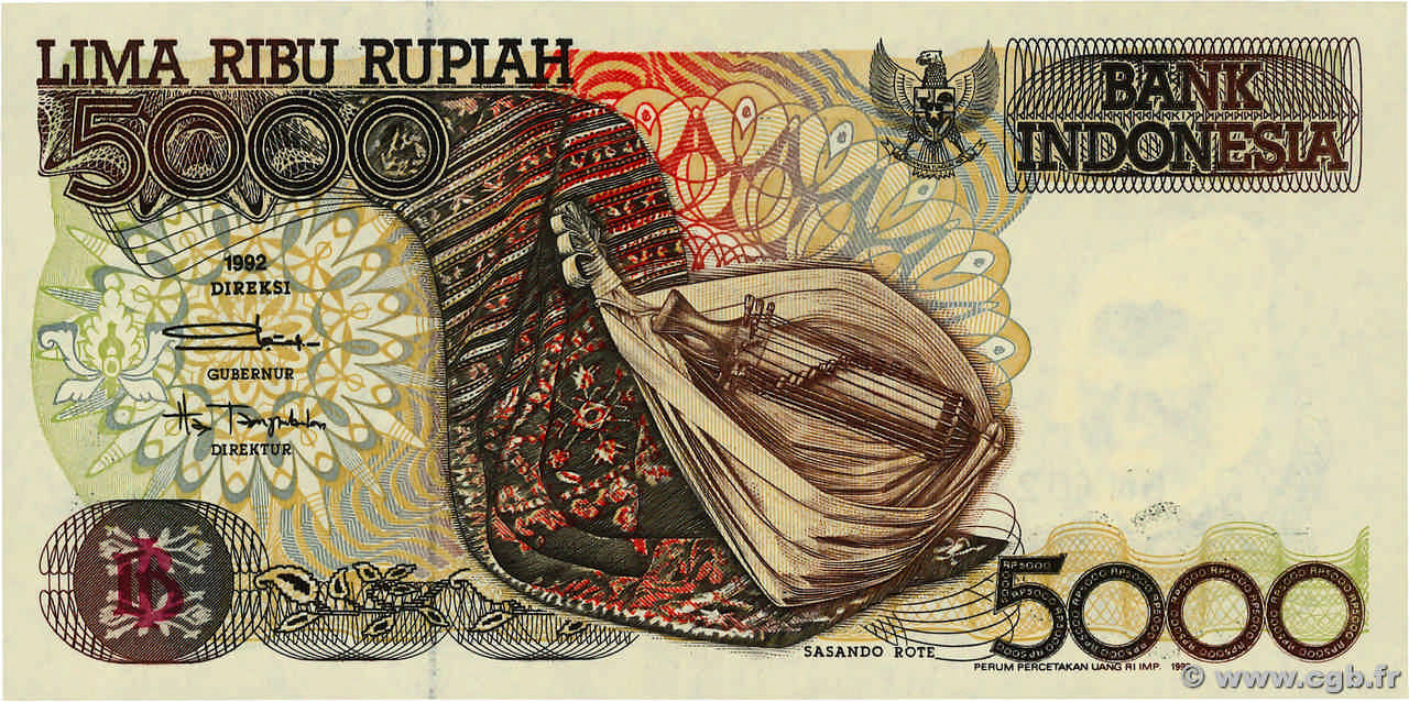 5000 Rupiah INDONESIEN  1993 P.130b ST