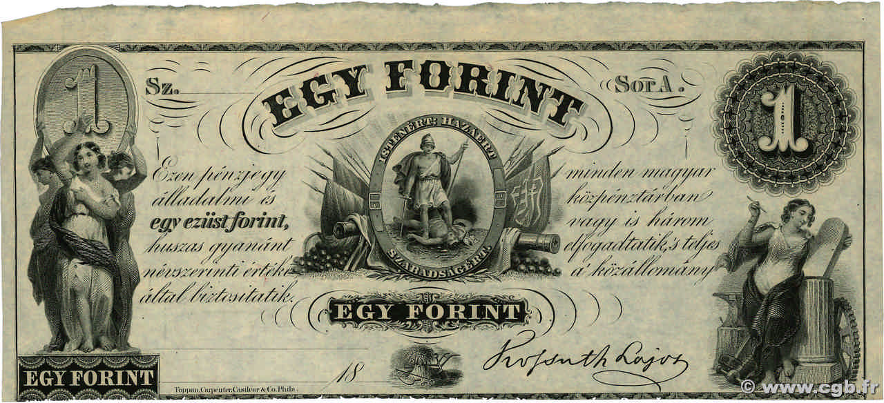 1 Forint HONGRIE  1852 PS.141r1 pr.SPL