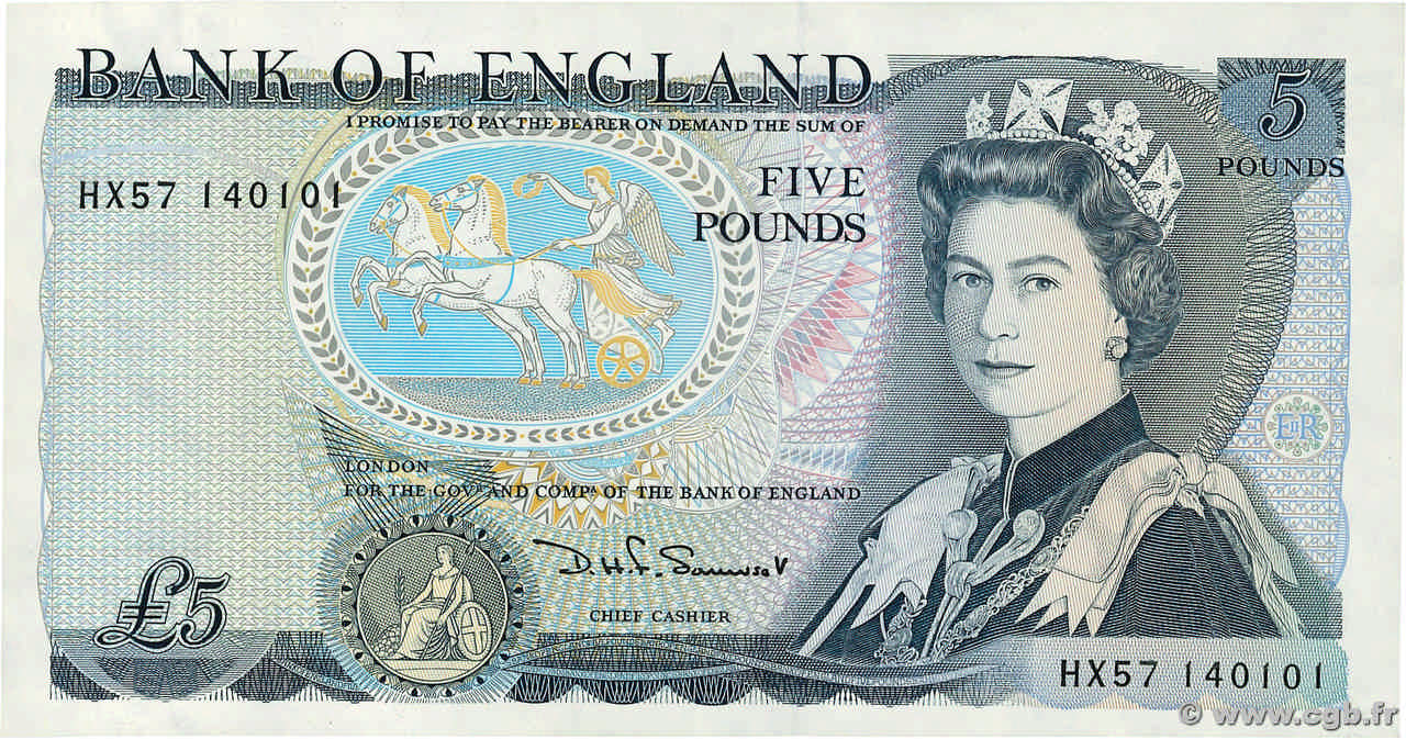 5 Pounds ENGLAND  1980 P.378c VZ