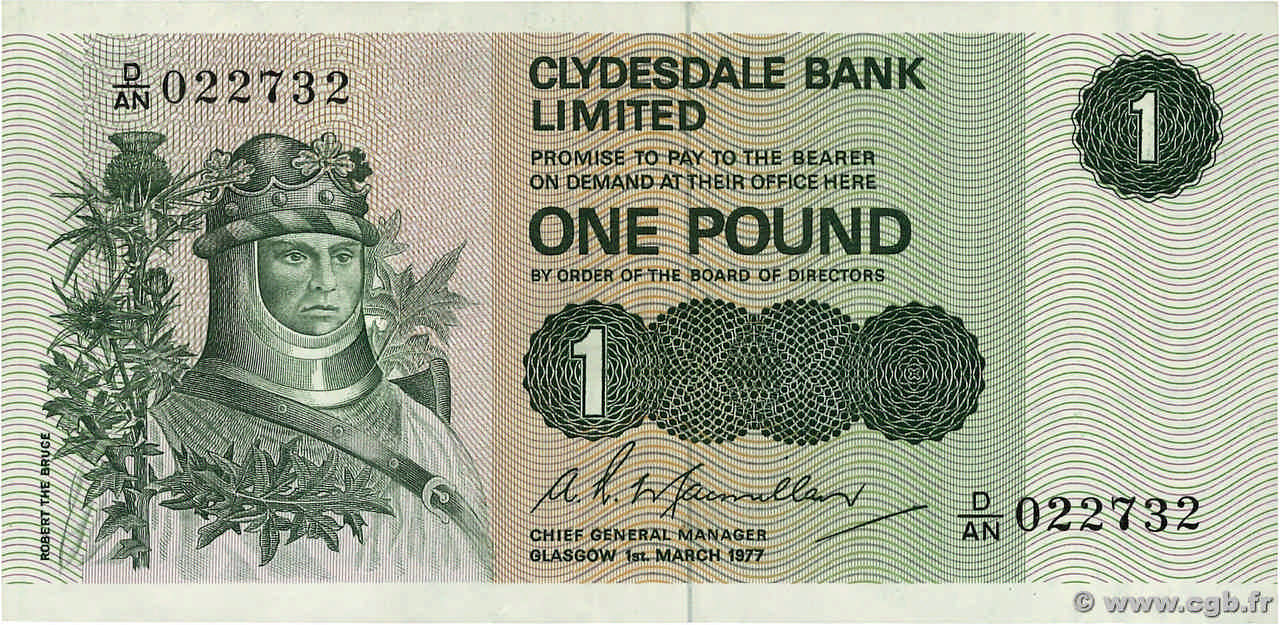 1 Pound SCOTLAND  1977 P.204c BB