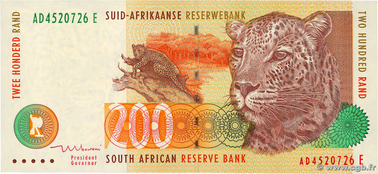200 Rand AFRIQUE DU SUD  1999 P.127b pr.NEUF
