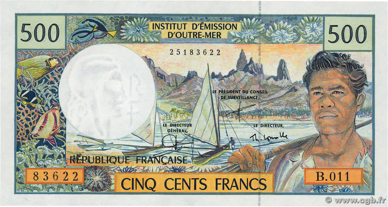 500 Francs POLYNESIA, FRENCH OVERSEAS TERRITORIES  2000 P.01e UNC