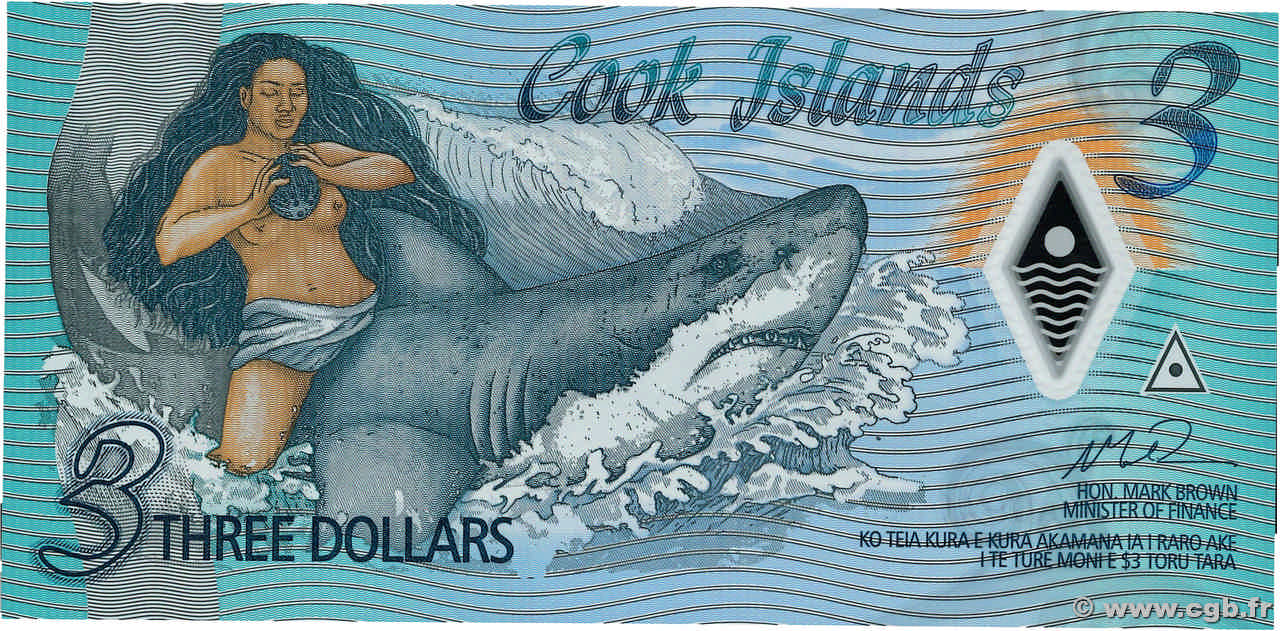 3 Dollars Remplacement COOK ISLANDS  2021 P.11r UNC
