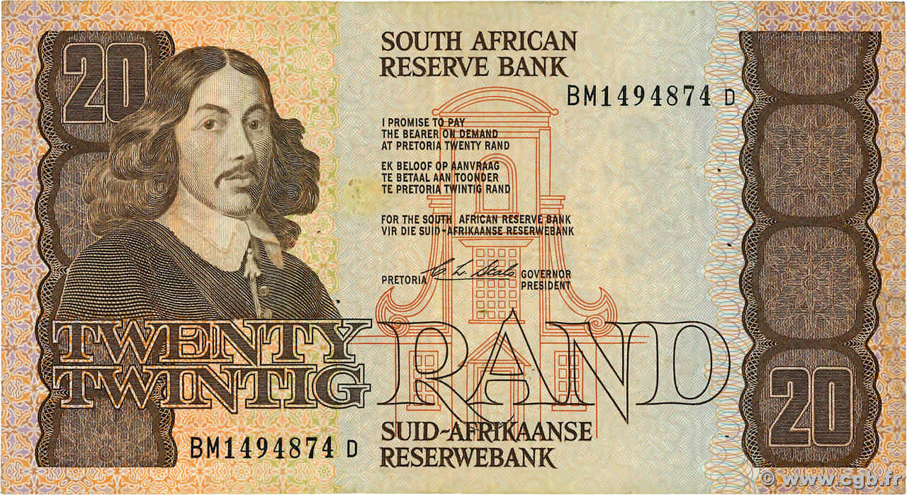 20 Rand SUDAFRICA  1982 P.121e MB