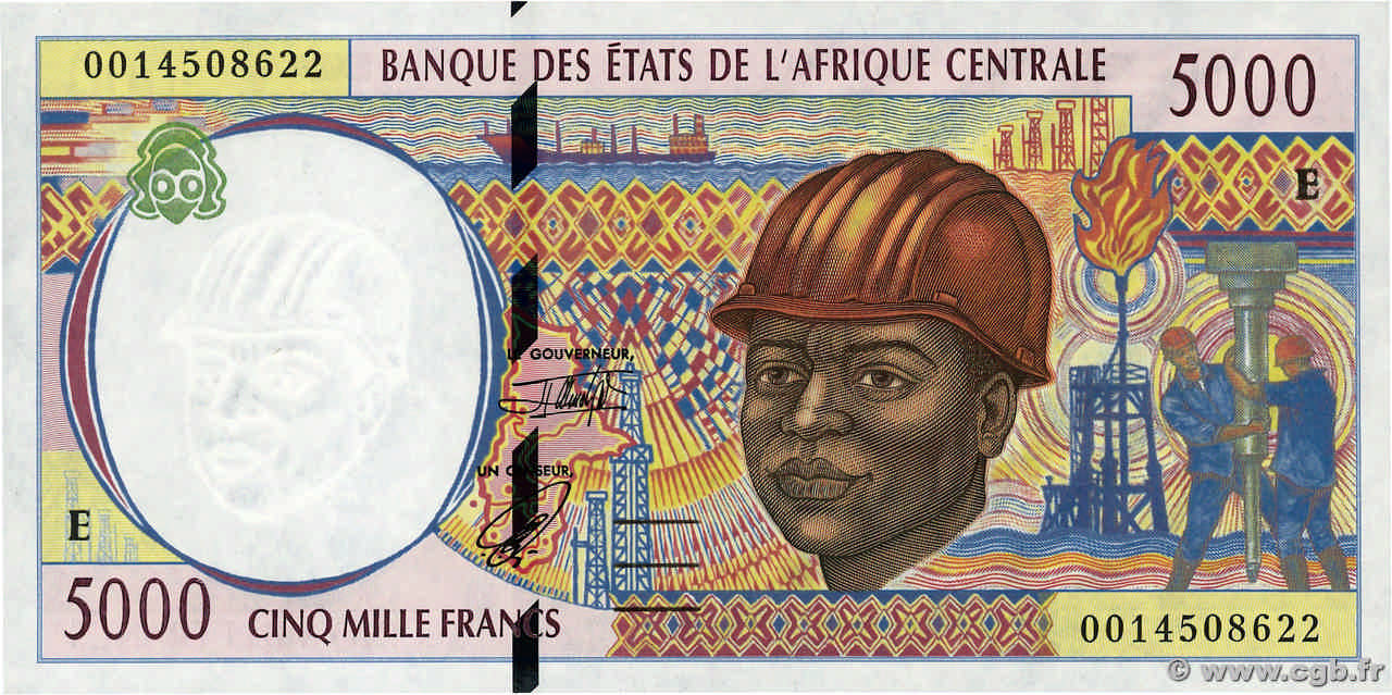 5000 Francs CENTRAL AFRICAN STATES  2000 P.204Ef UNC