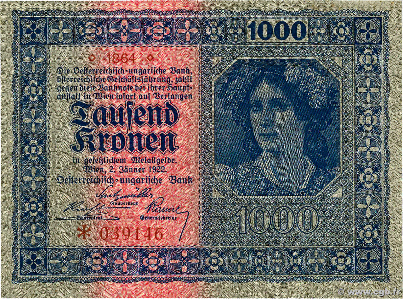 1000 Kronen AUTRICHE  1922 P.078 NEUF