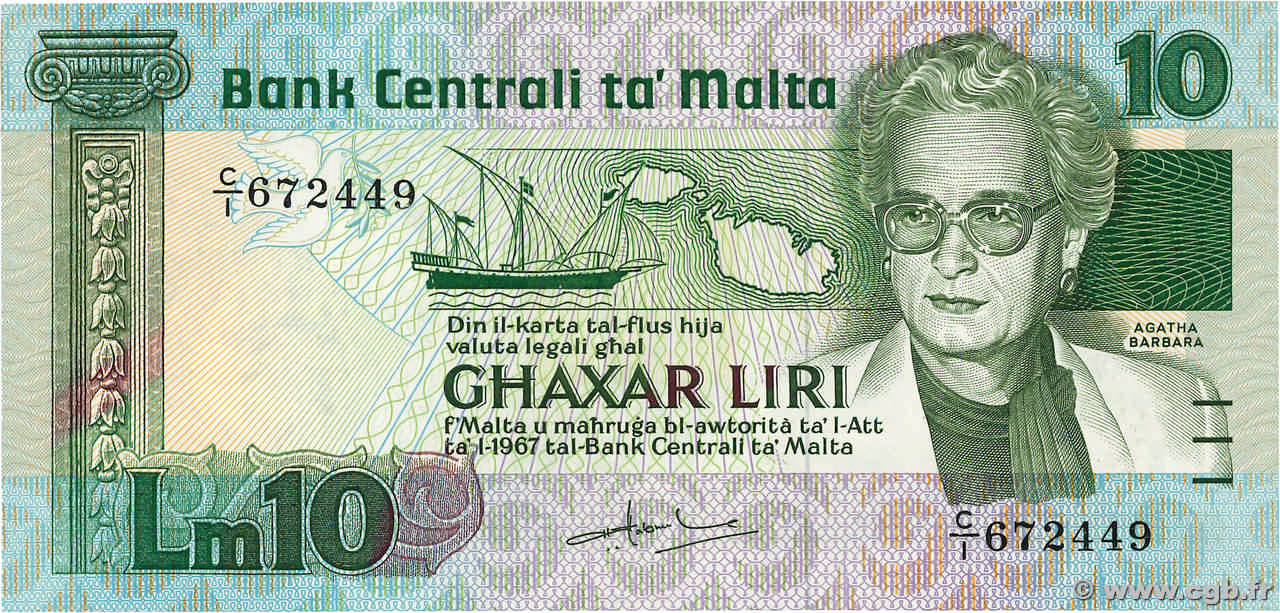 10 Liri MALTE  1986 P.39 NEUF