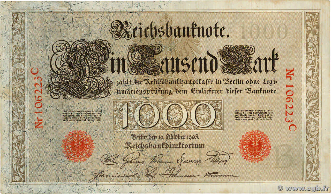 1000 Mark ALLEMAGNE  1903 P.023 TTB+