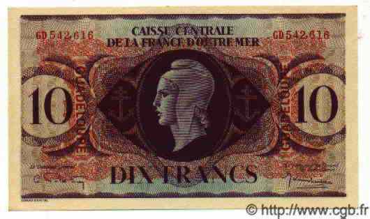 10 Francs GUADELOUPE  1943 P.27 pr.NEUF