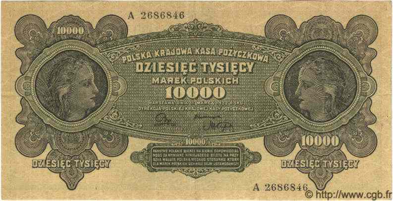 10000 Marek POLOGNE  1922 P.032 TTB+