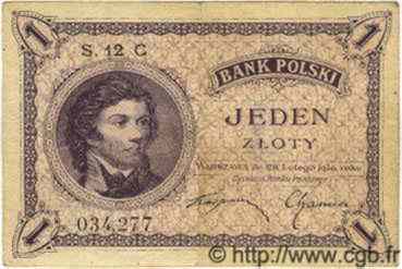 1 Zloty POLOGNE  1924 P.051 TTB