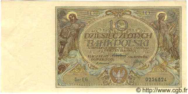 10 Zlotych POLOGNE  1929 P.069 pr.NEUF