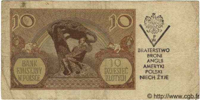 10 Zlotych POLOGNE  1944 P.094 TB
