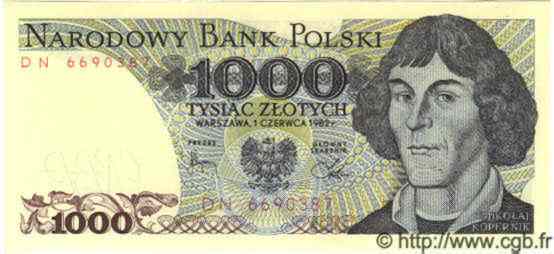1000 Zlotych POLEN  1982 P.146c ST