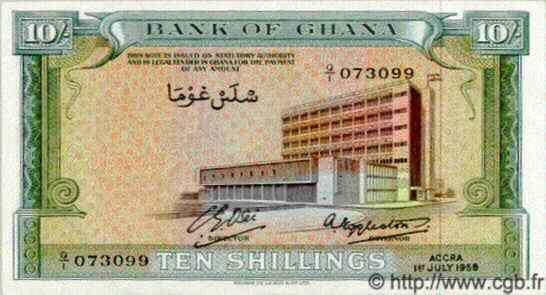 10 Shillings GHANA  1958 P.01a pr.NEUF