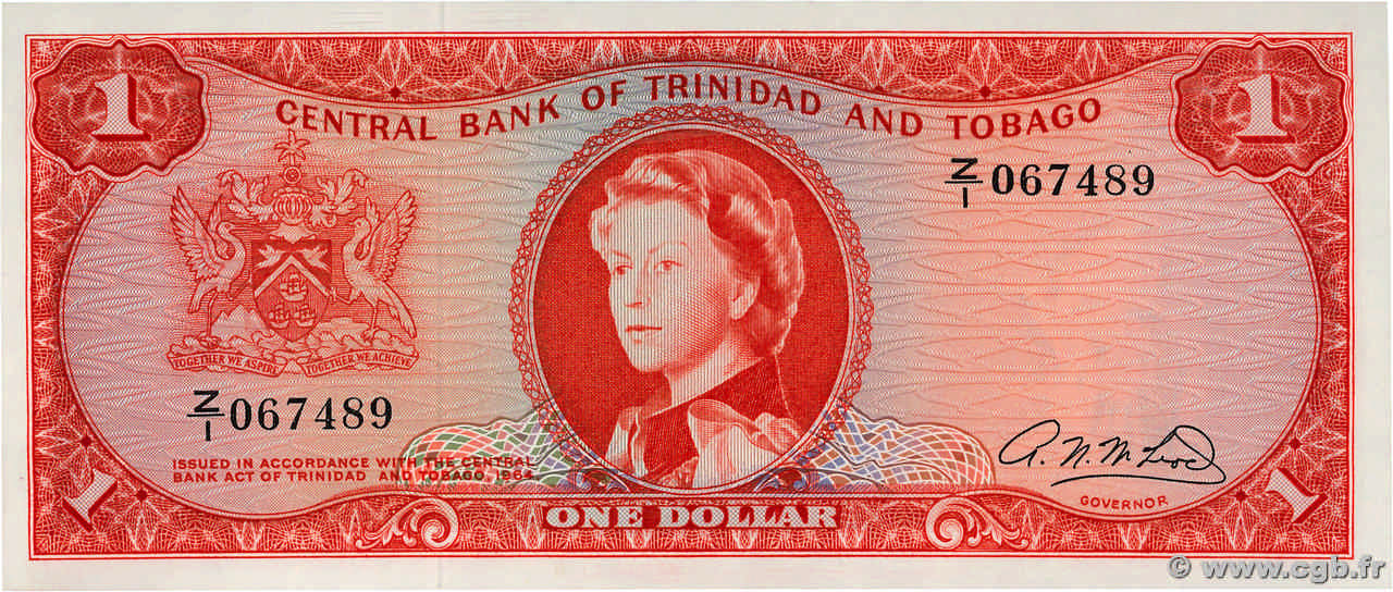 1 Dollar TRINIDAD and TOBAGO  1964 P.26b UNC-