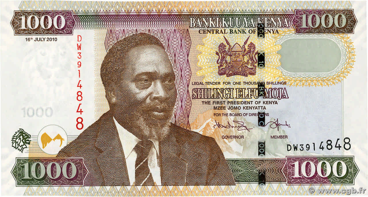 1000 Shillings KENYA  2010 P.51e NEUF