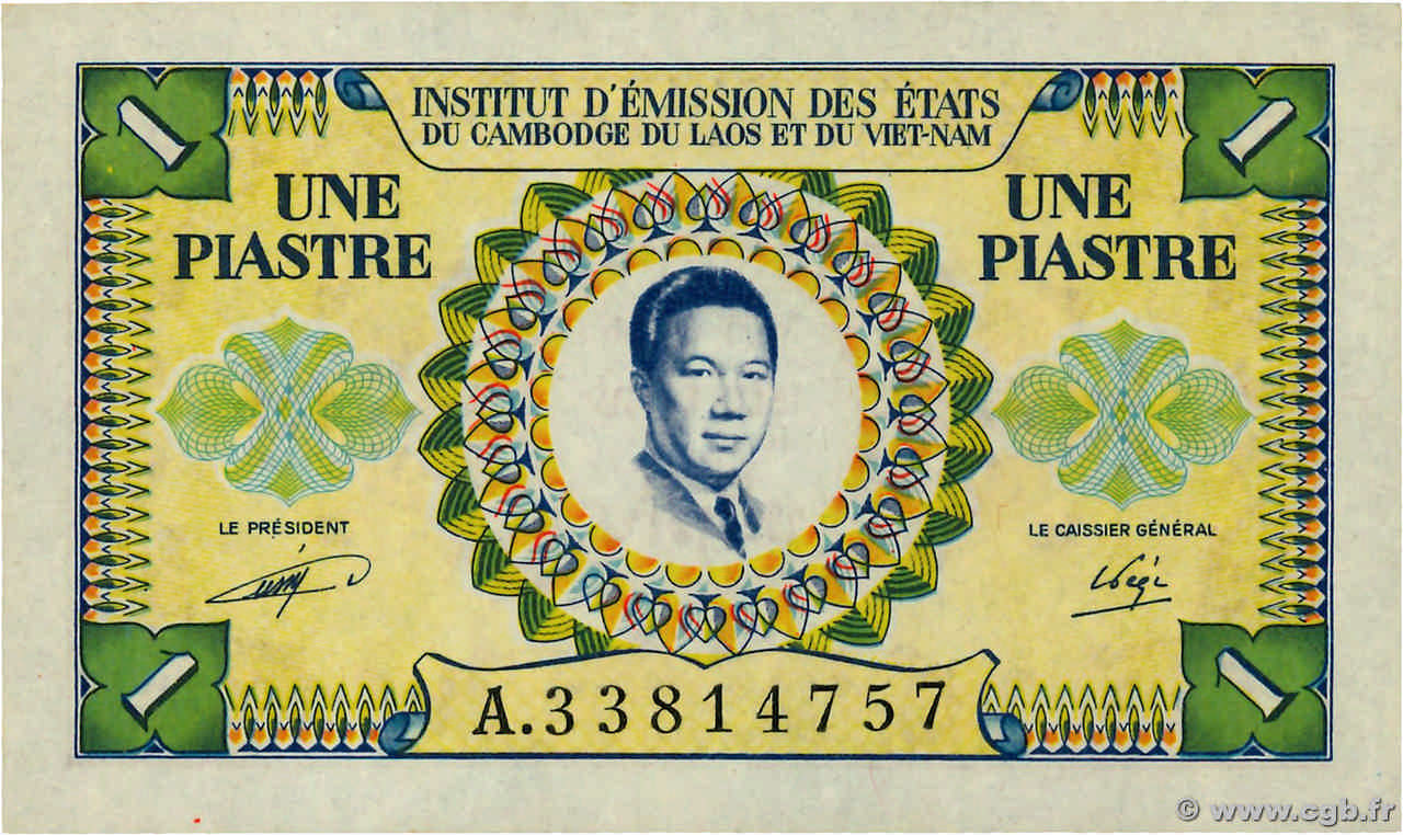 1 Piastre - 1 Dong INDOCHINE FRANÇAISE  1953 P.104 NEUF
