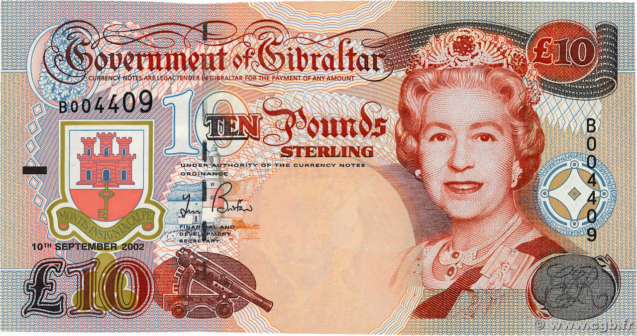 10 Pounds Sterling GIBRALTAR  2002 P.30 FDC