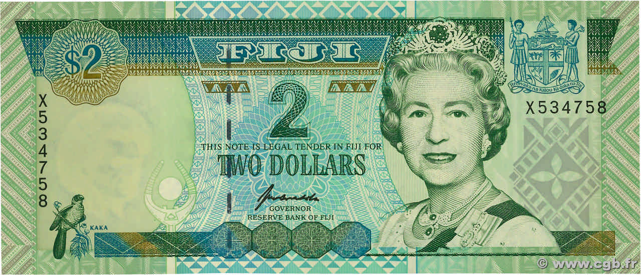 2 Dollars FIDJI  1996 P.096a NEUF