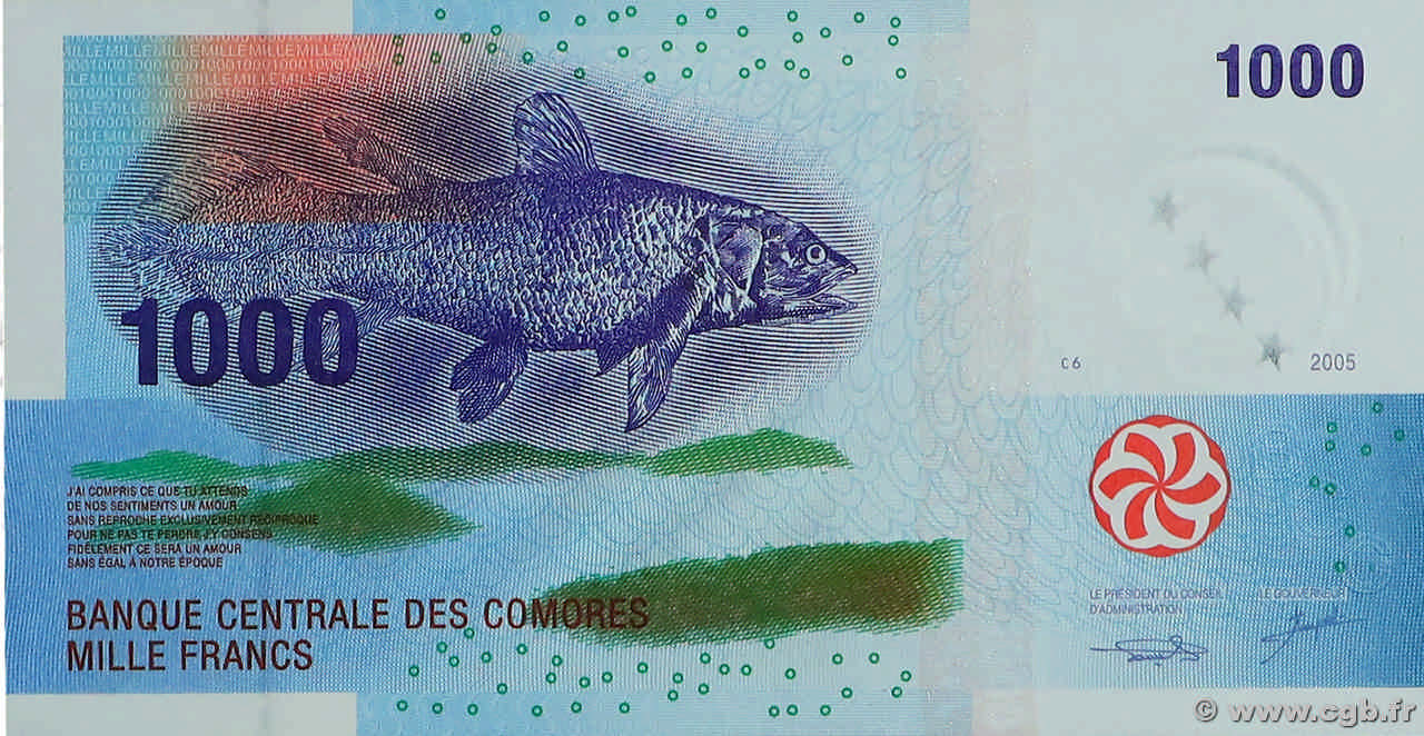 1000 Francs COMOROS  2005 P.16a UNC