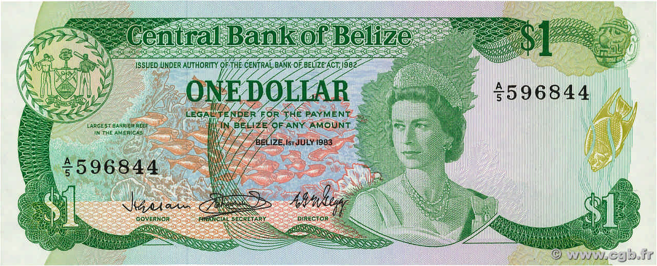 1 Dollar BELIZE  1983 P.43 FDC